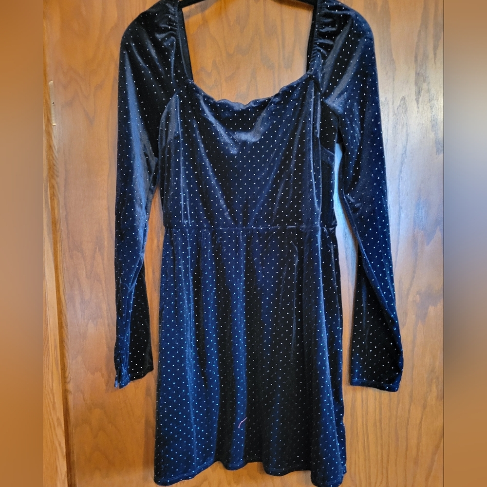 Francescas Long Sleeve Square Neck Flare Mini Dress NWT XL